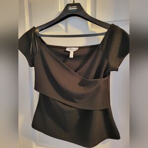 Addition Elle Black Short Sleeve Top